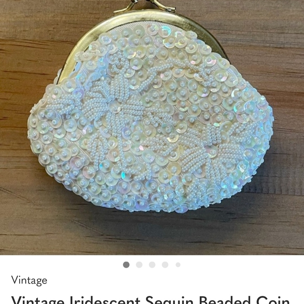 Iridescent Beaded Coin Purse